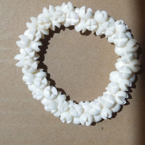 Camel Bone Carved Star Bead Bracelet