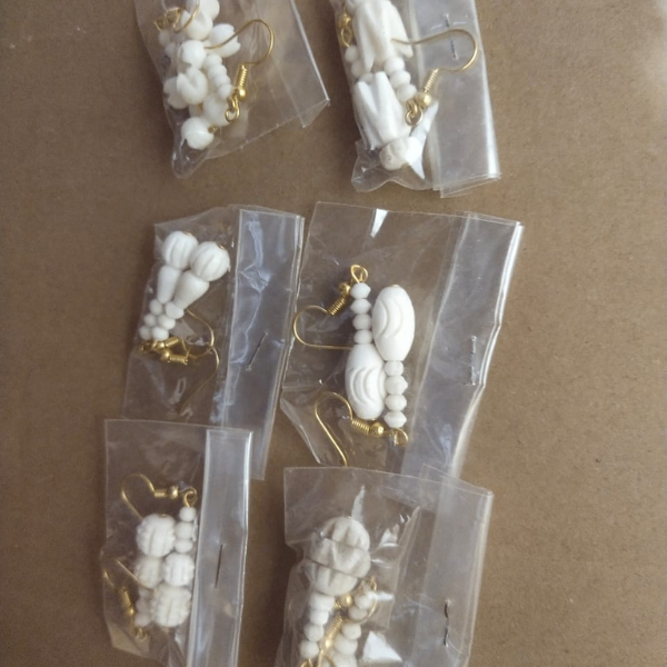Camel Bone Carved Bead Earrings – Assorted Design Set